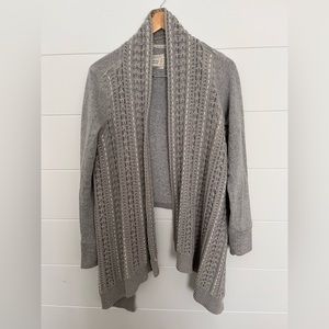 Anthropologie open front gray cardigan knit knitted Small